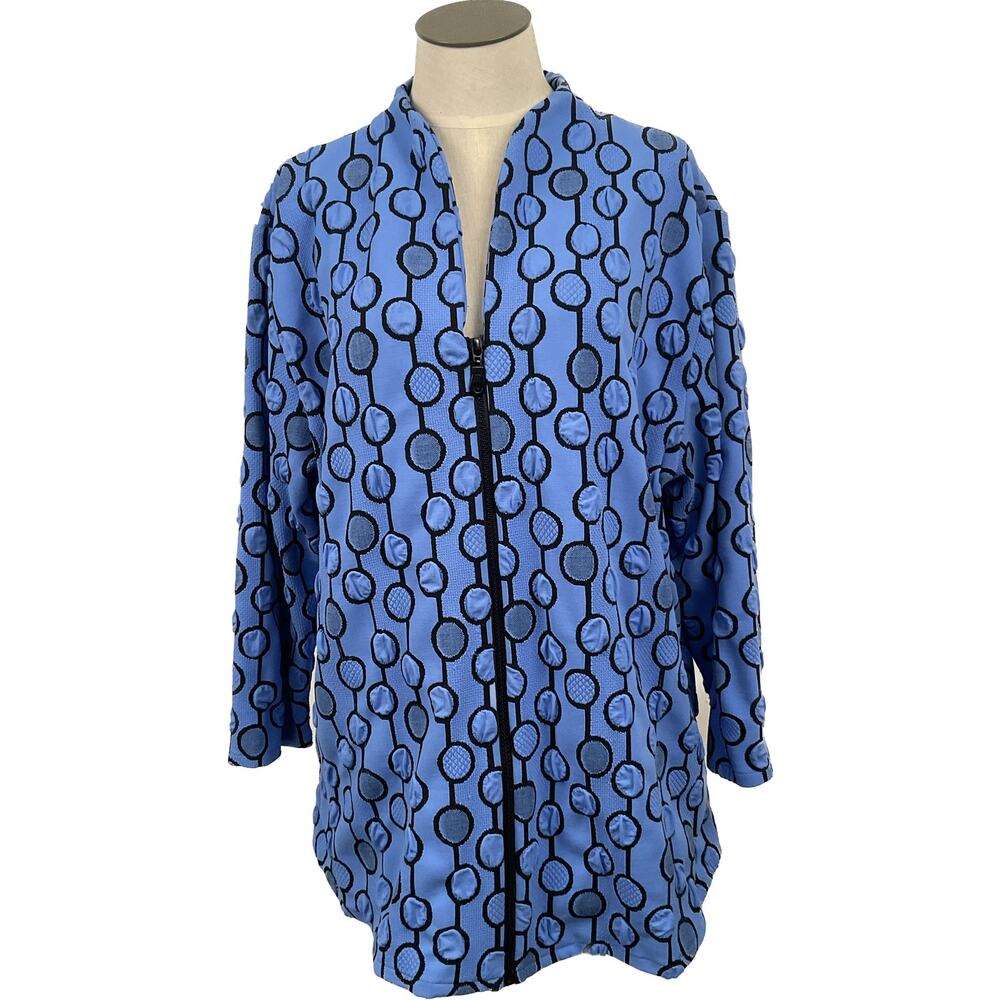 Andria Lieu Blue Dot fabric jacket 1x